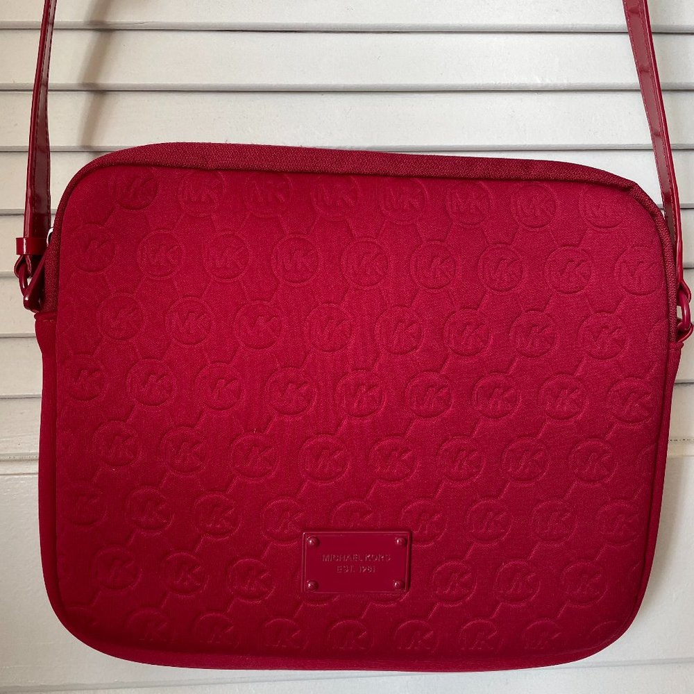 Michael Kors Neoprene Tablet iPad Case Crossbody - Red